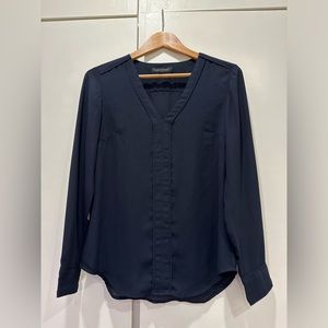 Banana Republic Navy V-Neck Blouse